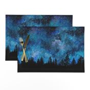  Starry night - 1 yard high - forest silhouette with sky and thousands of stars