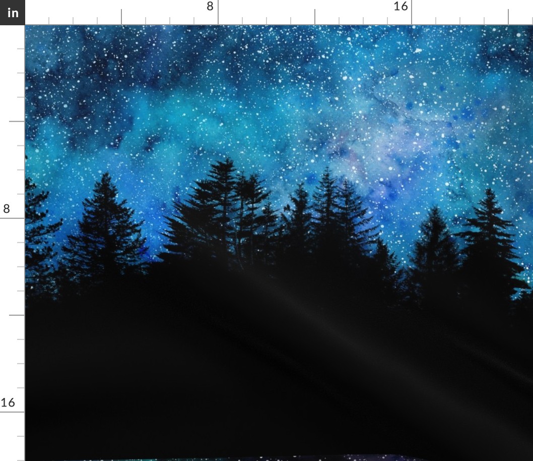 Starry night sky over the forest - 2 yards high!