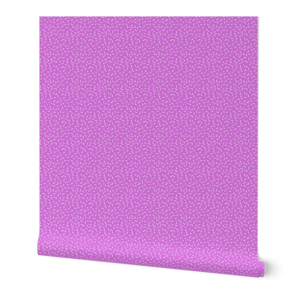 White Sprinkles on bright purple - tiny scale