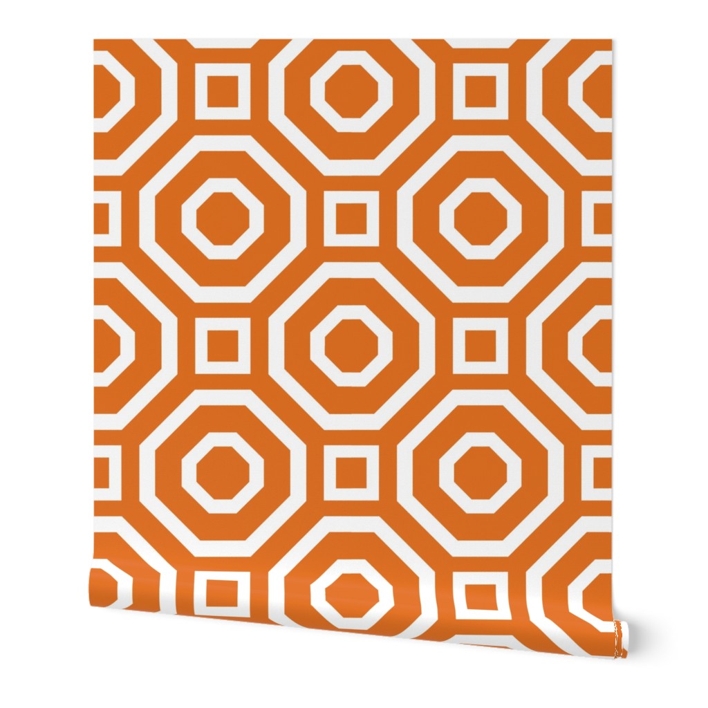 Geometry White on Tangerine