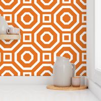 Geometry White on Tangerine