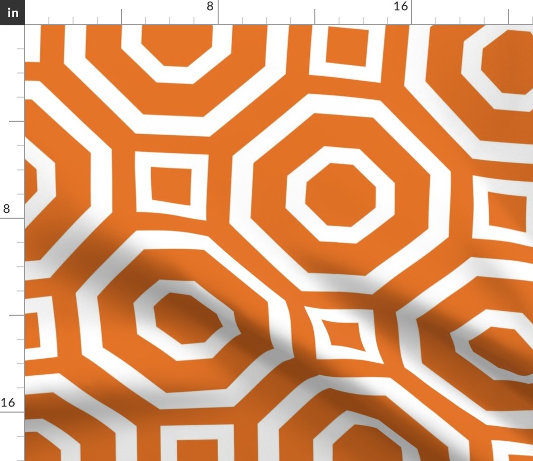 Geometry White on Tangerine