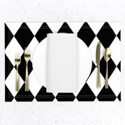 Classic Black and White Harlequin Diamond Check