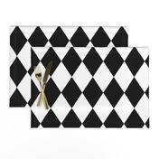 Classic Black and White Harlequin Diamond Check