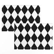 Classic Black and White Harlequin Diamond Check