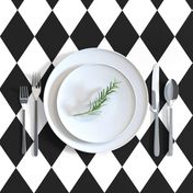 Classic Black and White Harlequin Diamond Check