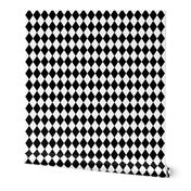 Classic Black and White Harlequin Diamond Check