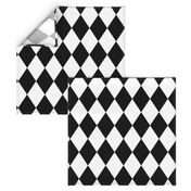 Classic Black and White Harlequin Diamond Check