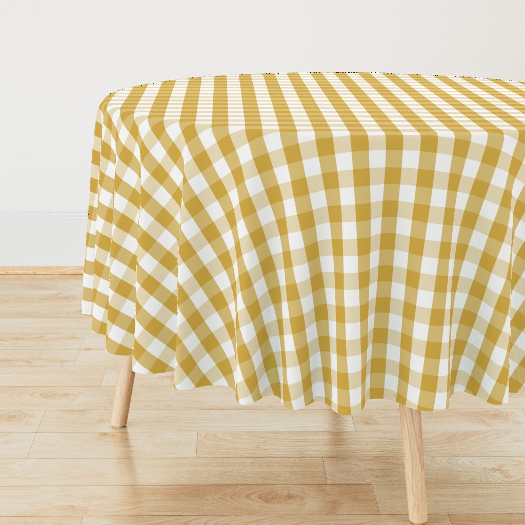 Designer Spicy Mustard Yellow Gingham Check