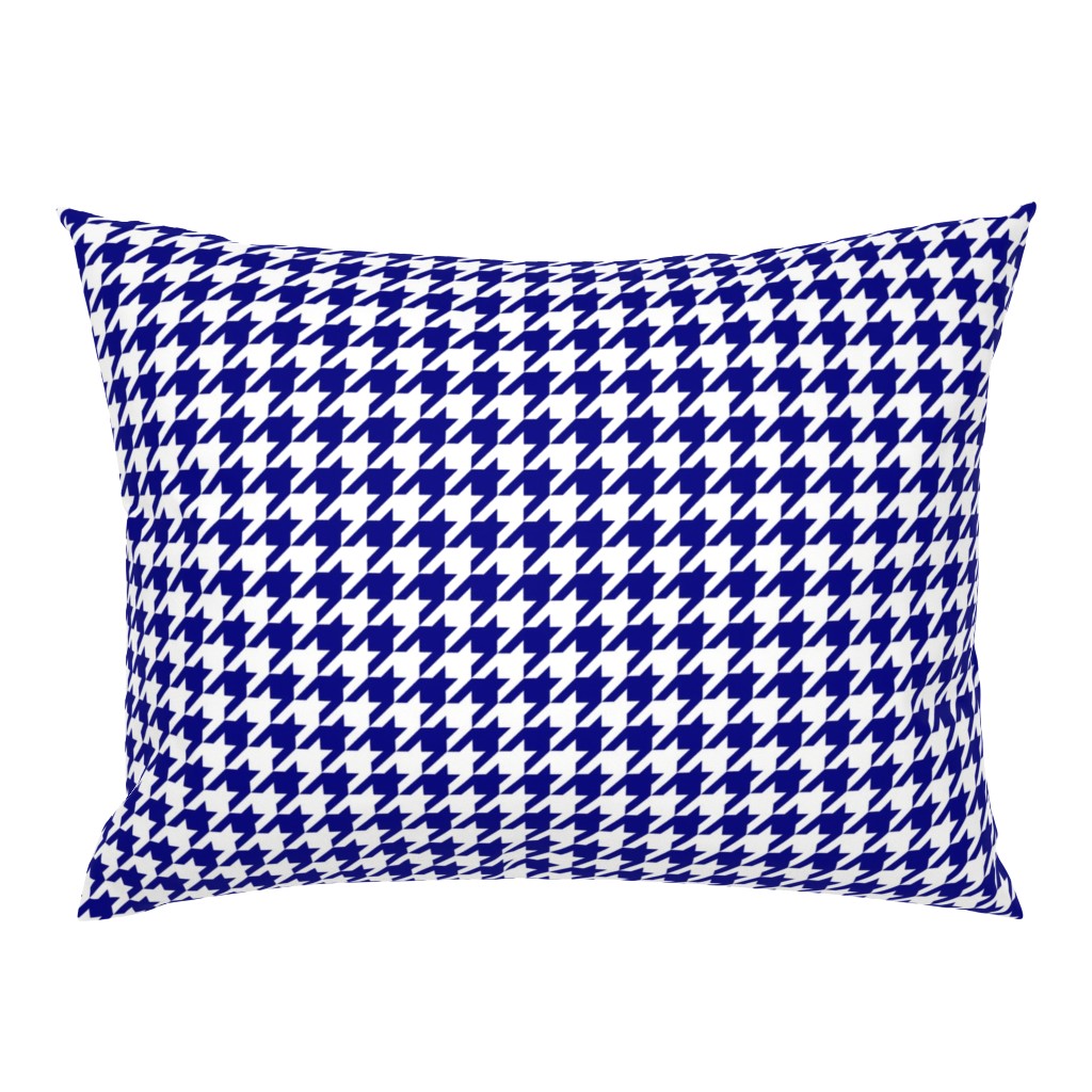 Dark Navy Blue and White Houndstooth Check