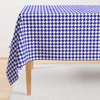 Dark Navy Blue and White Houndstooth Check