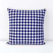 Dark Navy Blue and White Houndstooth Check