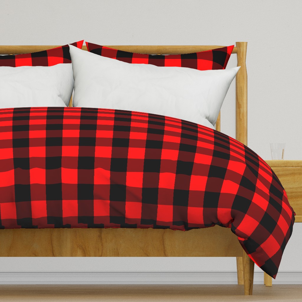 Classic Red and Black Buffalo Check Plaid Tartan