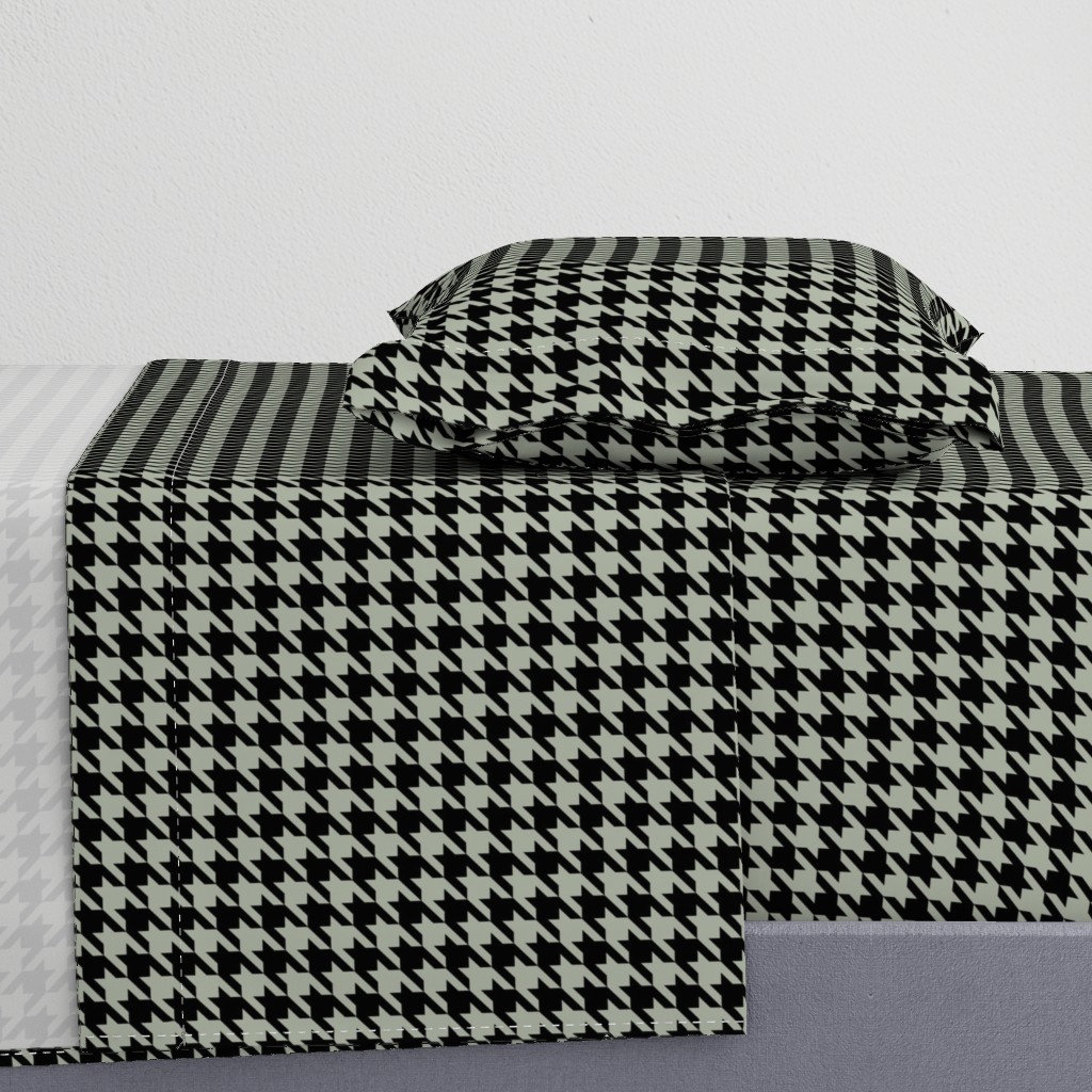 Desert Sage Grey Green and Black Houndstooth Check