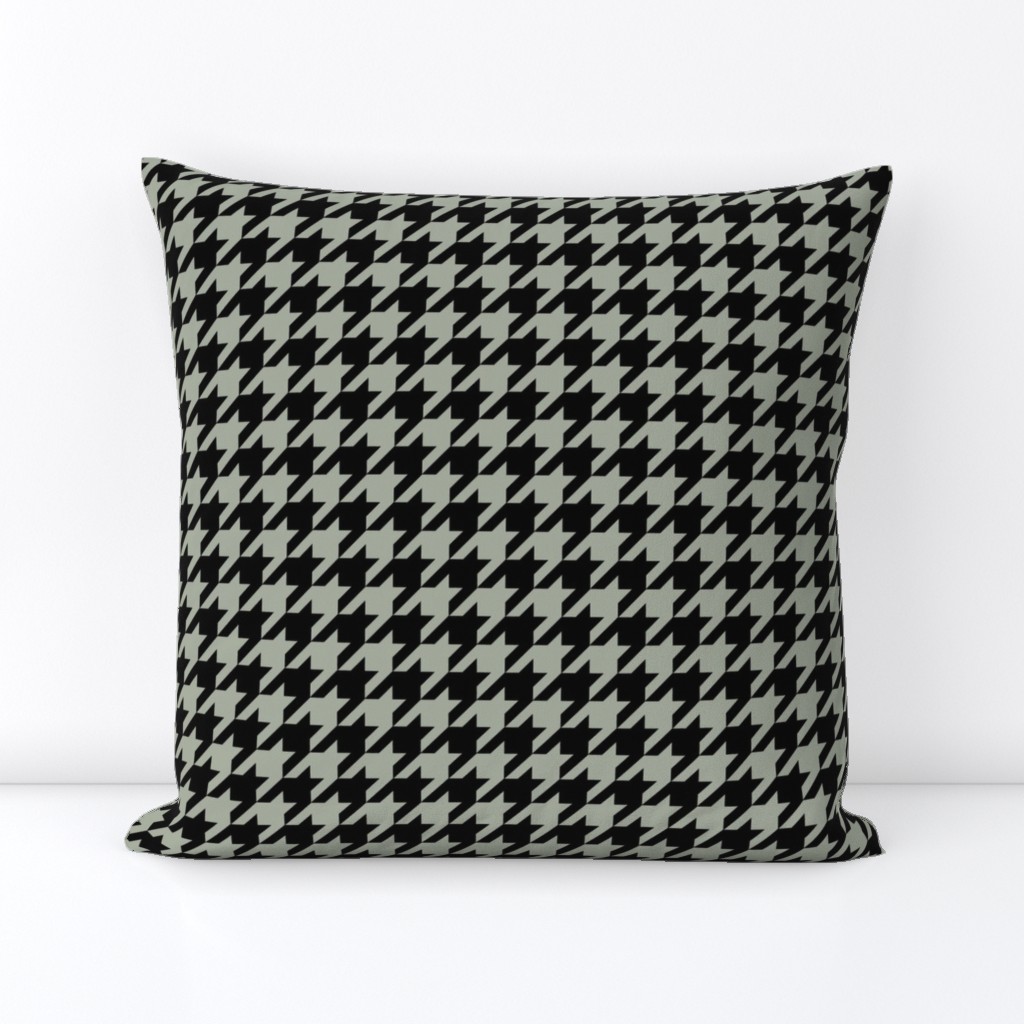 Desert Sage Grey Green and Black Houndstooth Check