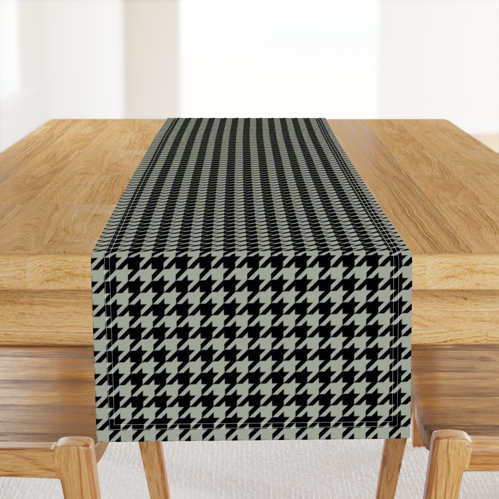 Desert Sage Grey Green and Black Houndstooth Check