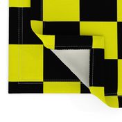 Bright Fluorescent Yellow Neon & Black Checked Checkerboard