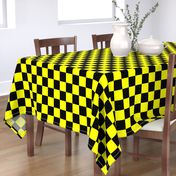 Bright Fluorescent Yellow Neon & Black Checked Checkerboard