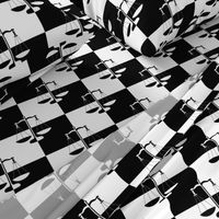 Black and White Checkerboard Scales of Justice Legal Pattern