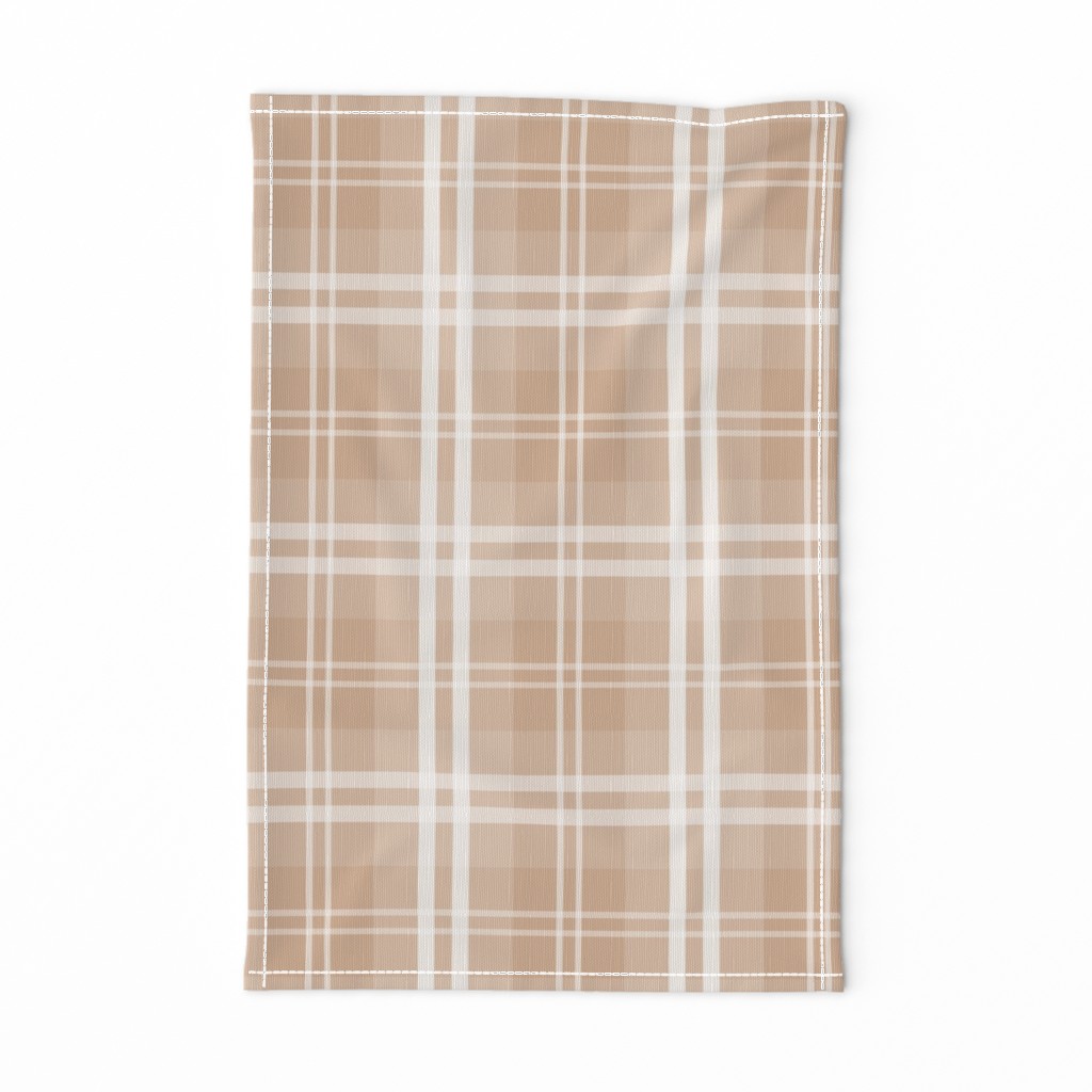 Designer Color Light Hazelnut Brown Tartan Plaid Check