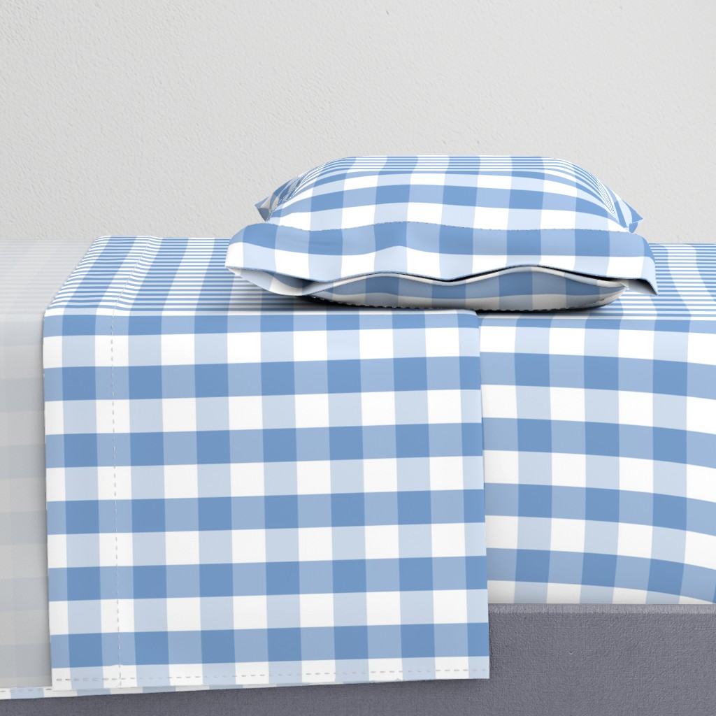 Classic Pale Blue Pastel Gingham Check