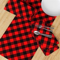 Diagonal Red and Black Buffalo Check Plaid Tartan