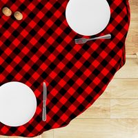 Diagonal Red and Black Buffalo Check Plaid Tartan