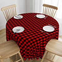 Diagonal Red and Black Buffalo Check Plaid Tartan