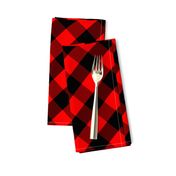 Diagonal Red and Black Buffalo Check Plaid Tartan