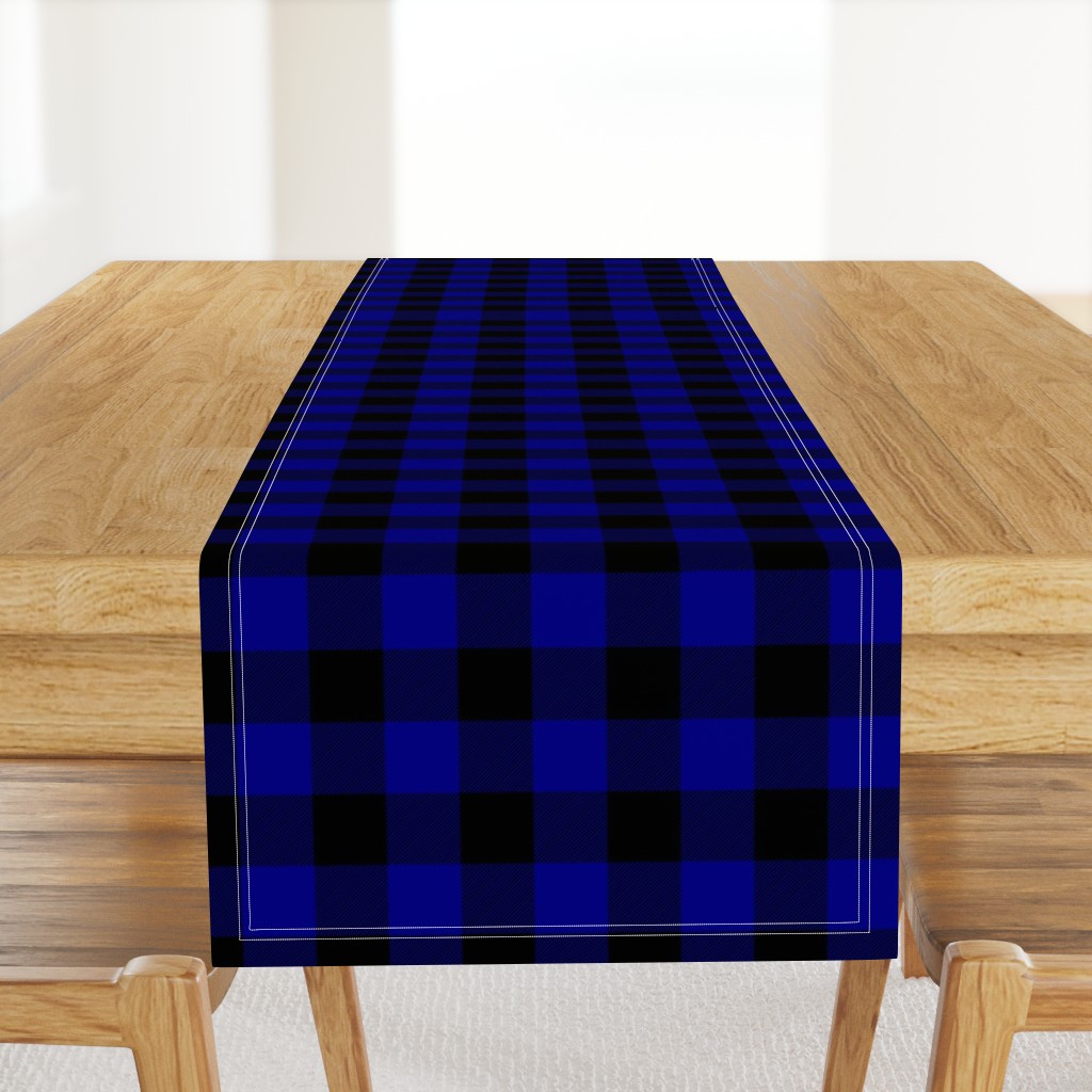 Navy Blue Buffalo Check Tartan Plaid Blue and Black