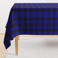 Navy Blue Buffalo Check Tartan Plaid Blue and Black