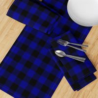 Navy Blue Buffalo Check Tartan Plaid Blue and Black