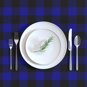 Navy Blue Buffalo Check Tartan Plaid Blue and Black