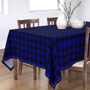 Navy Blue Buffalo Check Tartan Plaid Blue and Black