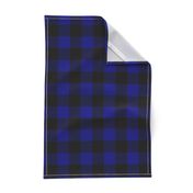 Navy Blue Buffalo Check Tartan Plaid Blue and Black