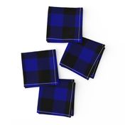 Navy Blue Buffalo Check Tartan Plaid Blue and Black