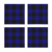 Navy Blue Buffalo Check Tartan Plaid Blue and Black