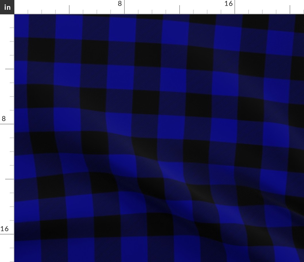 Navy Blue Buffalo Check Tartan Plaid Blue and Black