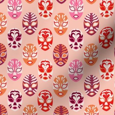 Pink Lucha Libre Mexican Wrestler Mask Pattern