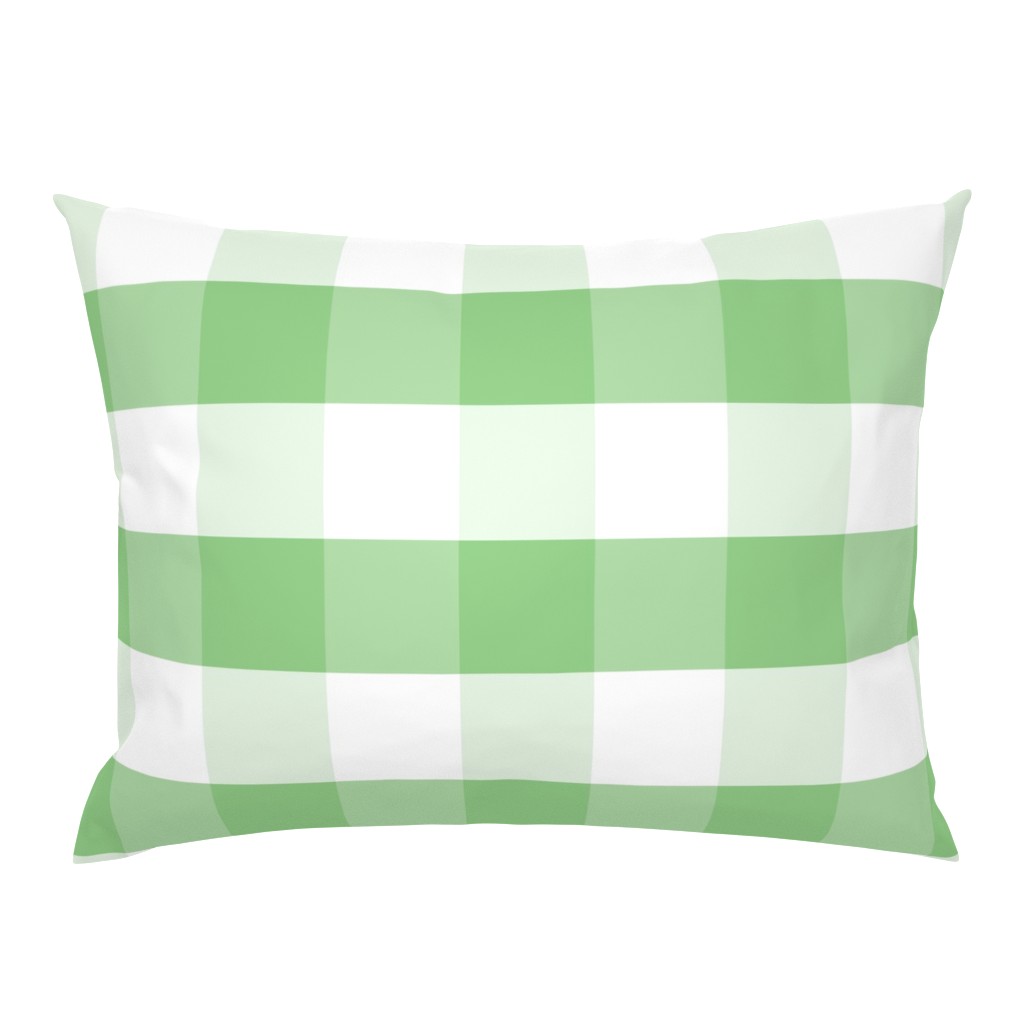 Greenery and White Gingham Check Plaid