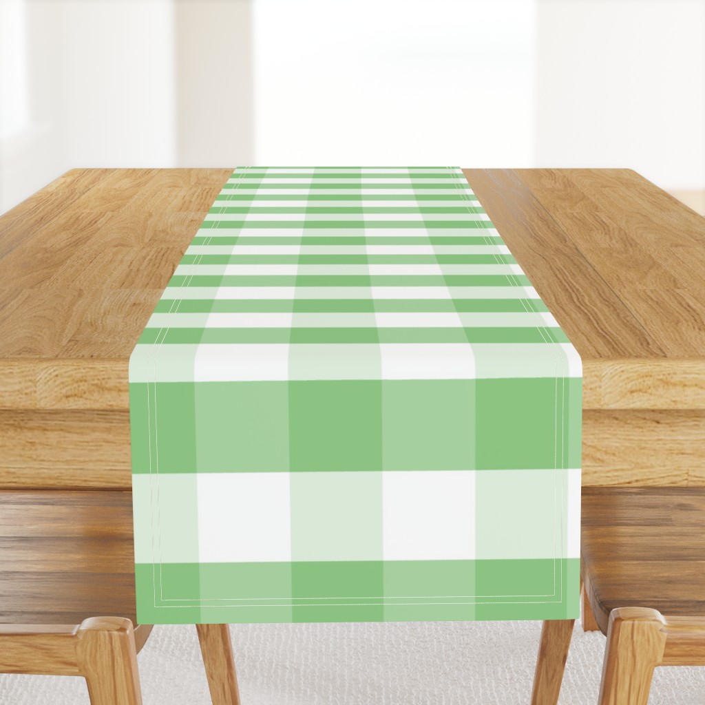 Greenery and White Gingham Check Plaid