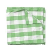 Greenery and White Gingham Check Plaid