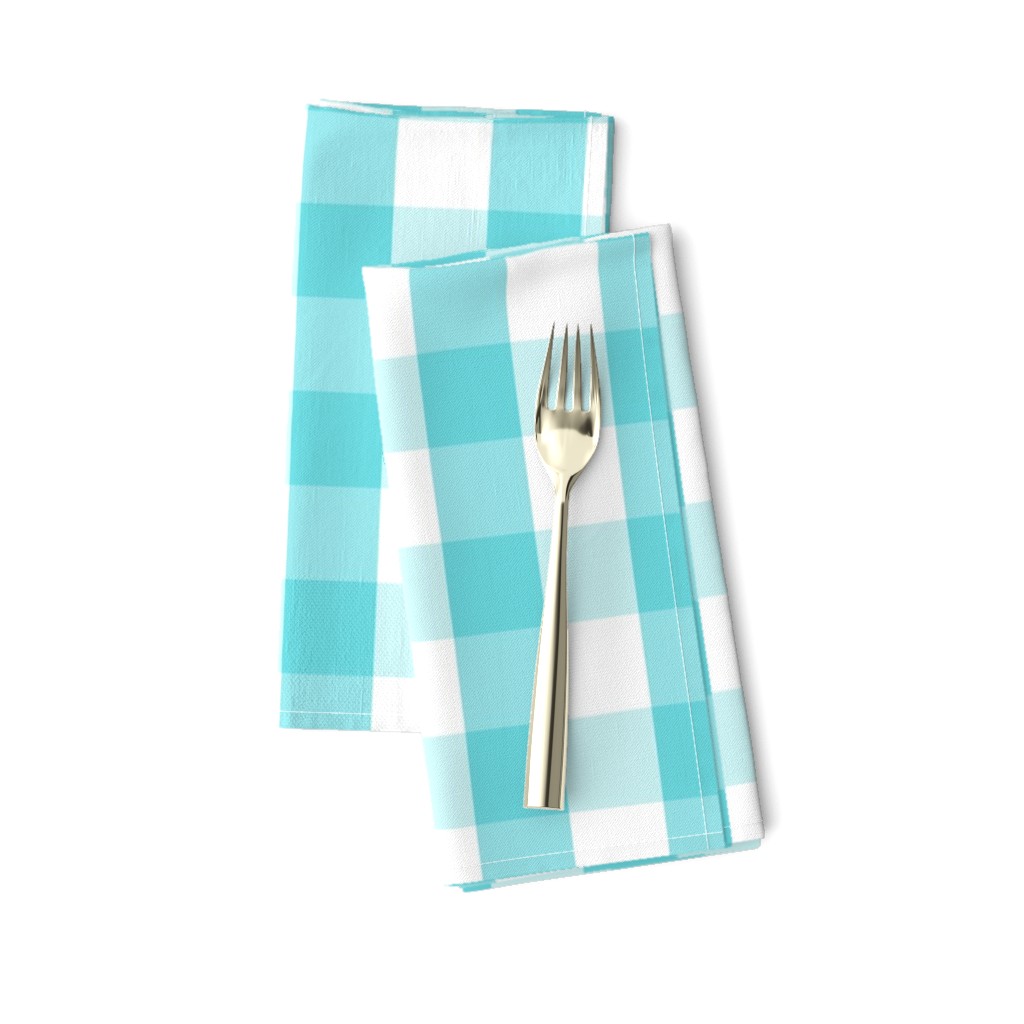 Pale Aqua Blue Gingham Check Pattern