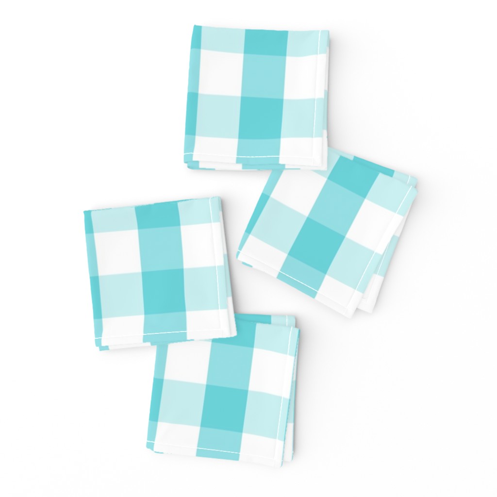 Pale Aqua Blue Gingham Check Pattern