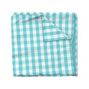 Pale Aqua Blue Gingham Check Pattern