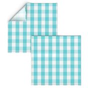 Pale Aqua Blue Gingham Check Pattern