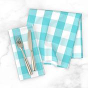 Pale Aqua Blue Gingham Check Pattern