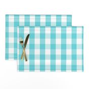 Pale Aqua Blue Gingham Check Pattern