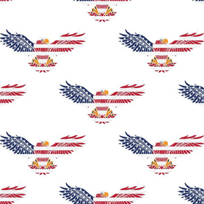 American Eagle Large Pattern on White