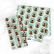 Cats tortoiseshell christmas cat fabric blue